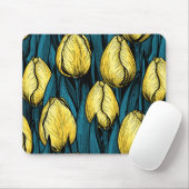 Gelbe Tulpen mit blauen Blätter Mousepad (Mit Mouse)