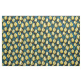 Gelbe Tulpen mit blauen Blätter Stoff (Fat Quarter (45,7 x 55,9 cm))