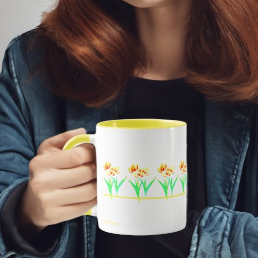 Gelbe Tulpen Mit Text Tasse