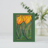 Gelbe Tulpen Postkarte (Stehend Vorderseite)