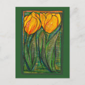 Gelbe Tulpen Postkarte (Vorderseite)