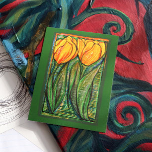 Gelbe Tulpen Postkarte