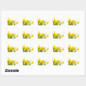 Gelbe Tulpen Quadratischer Aufkleber (Blatt)