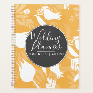 Gelbe Tulpen-Rosen-Blumen-Silhouette Hochzeit Planer