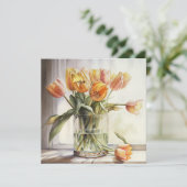 Gelbe Tulpen Wasserfarbe Karte (Stehend Vorderseite)