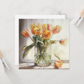 Gelbe Tulpen Wasserfarbe Karte (Vorderseite/Rückseite Beispiel)