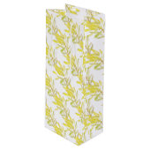 Gelbe Tulpenleukadendron Geschenktüte Für Weinflaschen (Vorderseite Schrägansicht)