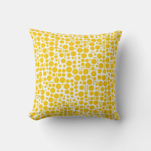 Gelbe Tupfen auf weißem Hintergrund Kissen