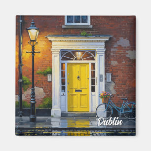 Gelbe Tür in Dublin Magnet