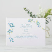 Gelbe türkisfarbene Wildblume Brautparty Einladung (Stehend Vorderseite)