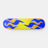 Gelbe u. blaue Flammen-Brett Skateboard (Horizontal)