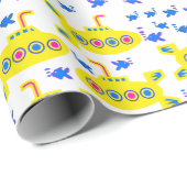 Gelbe U-Boote Geschenkpapier (Rolleneckpunkt)