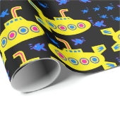 Gelbe U-Boote schwarz Geschenkpapier (Rolleneckpunkt)
