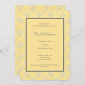 Gelbe u. graue Brautparty-Einladung Einladung (Vorne/Hinten)
