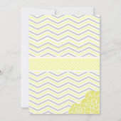 Gelbe u. graue Vintage Brautparty-Einladung Einladung (Rückseite)