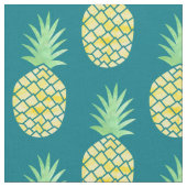 Gelbe u. grüne hawaiische Aquarell-Ananas Stoff (Nahaufnahme)