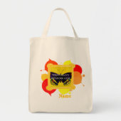 Gelbe u. Rot gemalte Tasche $15,95 (Vorne)