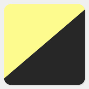 Gelbe u. schwarze Anarcho Kapitalismus-Flagge Quadratischer Aufkleber