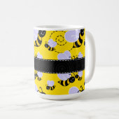 Gelbe u. schwarze Hummel-Biene Kaffeetasse (VorderseiteRechts)