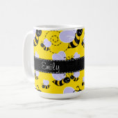 Gelbe u. schwarze Hummel-Biene Kaffeetasse (Vorderseite Links)