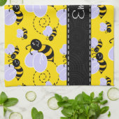 Gelbe u. schwarze Hummel-Biene Küchentuch (Gefaltet)