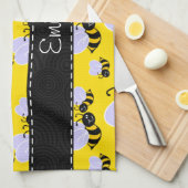 Gelbe u. schwarze Hummel-Biene Küchentuch (Viertel Falte)