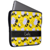 Gelbe u. schwarze Hummel-Biene Laptopschutzhülle (Vorne Rechts)