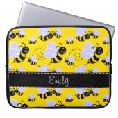Gelbe u. schwarze Hummel-Biene Laptopschutzhülle (Vorderseite)