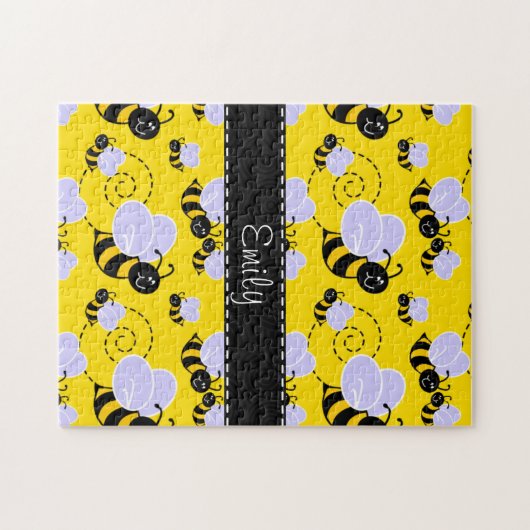 Gelbe u. schwarze Hummel-Biene Puzzle (Horizontal)