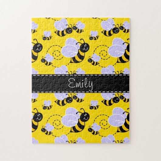 Gelbe u. schwarze Hummel-Biene Puzzle (Vertikal)
