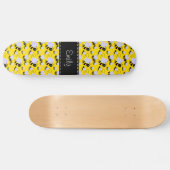Gelbe u. schwarze Hummel-Biene Skateboard (Horizontal)