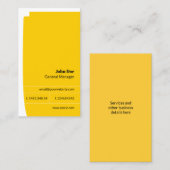 Gelbe u. schwarze Minimalistische einfache Visitenkarte (Vorne/Hinten)