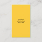 Gelbe u. schwarze Minimalistische einfache Visitenkarte (Rückseite)