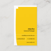 Gelbe u. schwarze Minimalistische einfache Visitenkarte (Vorderseite)