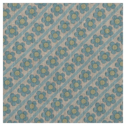 Gelbe und Aquamarine Blume Stoff (Muster)