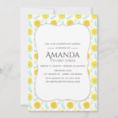 Gelbe und Aquamarine florale Bachelorette Wochenen Einladung (Vorderseite)