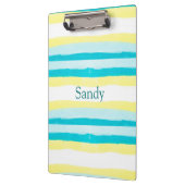 Gelbe und Aquamarine Personalisierte Bezeichnung Z Klemmbrett (Links)