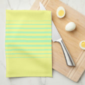 Gelbe und aquamarine Streifen Geschirrtuch (Viertel Falte)