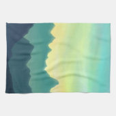 Gelbe und Aquamarine Wasserfarben Geschirrtuch (Horizontal)