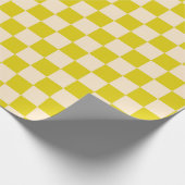 Gelbe und beige Checkerboard Geschenkpapier (Ecke)