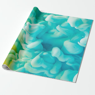 Gelbe und blaue abstrakte Farbspritze im Hintergru Geschenkpapier
