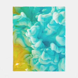 Gelbe und blaue abstrakte Mal-Spritz Hintergrund Fleecedecke