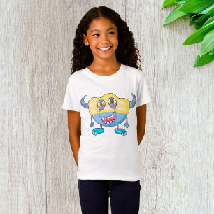 Gelbe und blaue Alien Seltsame Girls T - Shirt