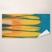 GELBE UND BLAUE BEKLEIDUNG BADEHANDTUCH (Badehandtuch)