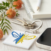 Gelbe und blaue Biene Schlüsselanhänger (Vorderseite rechts)