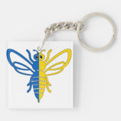 Gelbe und blaue Biene Schlüsselanhänger (Rückseite)
