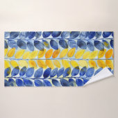 Gelbe und blaue Blätter Badehandtuch (Badehandtuch)