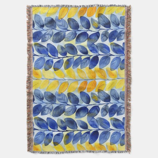 Gelbe und blaue Blätter Decke (Vorderseite Vertikal)