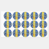 Gelbe und blaue Blätter Etiketten (Blatt)