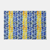 Gelbe und blaue Blätter Fußmatte (Vorderseite)